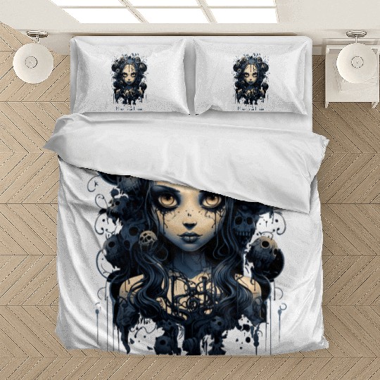 Gothic Girl Saying Normal is an Illusion Bedding Sets