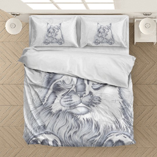 More Treats persian 2- Cute realistic cat drawing Bedding Sets