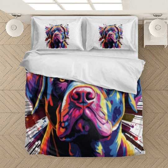 Watercolor Colorful Cane Corso Bedding Sets