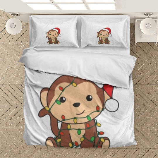 Monkey Christmas Winter Animals Monkeys Bedding Sets