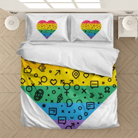 Rainbow Heart Bedding Sets