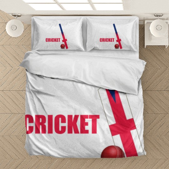 Eat Sleep Cricket Repeat England Flag Cricket Bat Bedding Sets