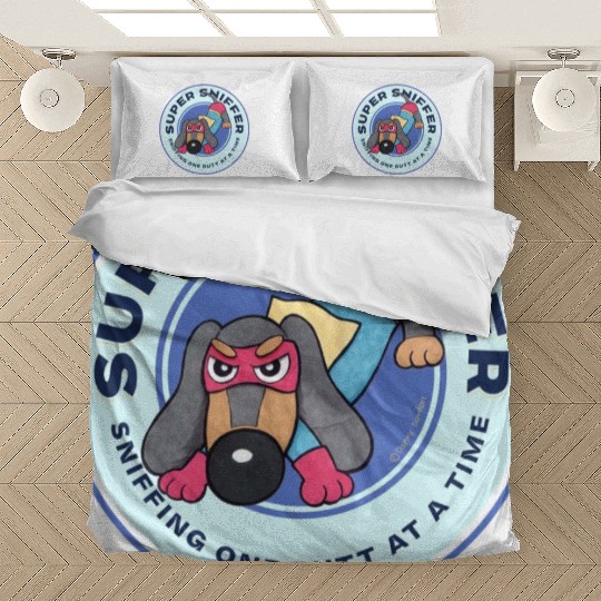 Cute Funny Super Sniffer Dachshund Superhero Bedding Sets