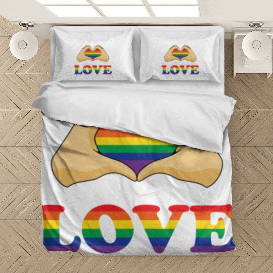 Equality and Love For All Heart Rainbow LGBTQ Bedding Sets