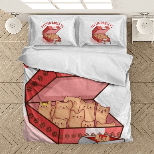 Funny Kittens as Chicken Nuggets, Cat Lover Bedding Sets