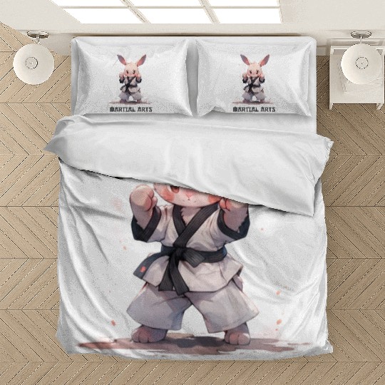 Funny Martial Arts Bunny Rabbit MMA Kawaii Bedding Sets