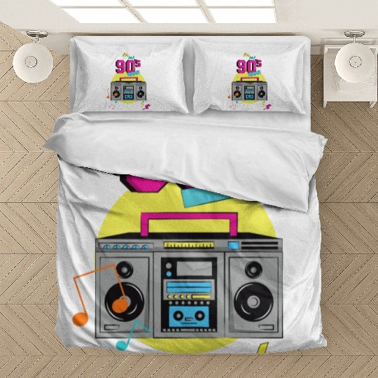 Retro 90s Boombox Graphic Bedding Sets
