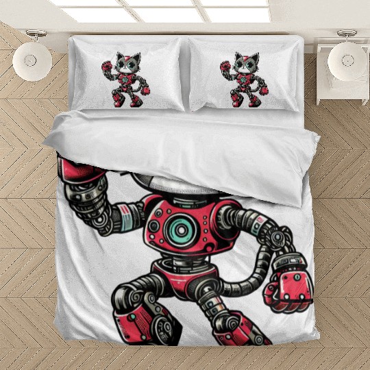 Cat Robot Cyborg Dancing Dancer Disco Bedding Sets