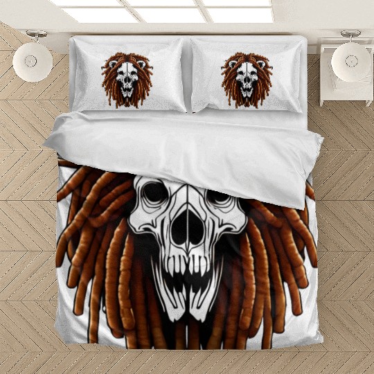 Lion Skull With Dreadlocks Dreads Design Bedding Sets