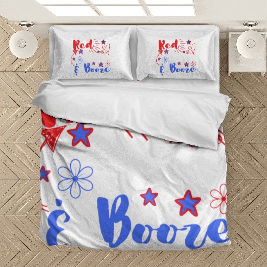 Red white and booze. Bedding Sets