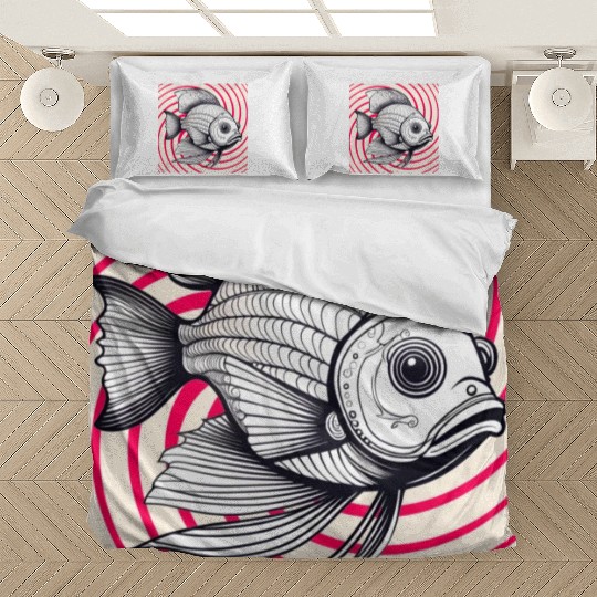 red striped fish Bedding Sets