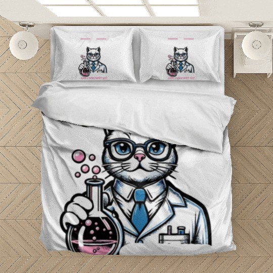 Girls Lab Calling Science Funny Lab Cat Laboratory Bedding Sets