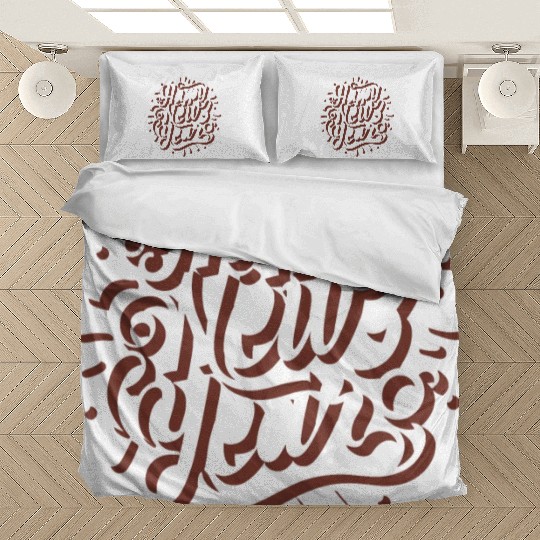 Happy New Year Typography design Bedding Sets