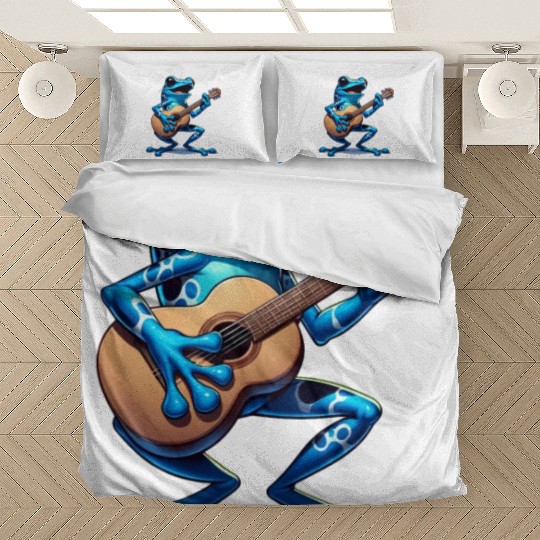 Poison dart frog guitar Bedding Sets