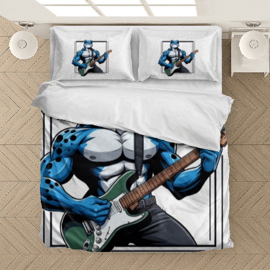 Poison dart frog guitar Bedding Sets