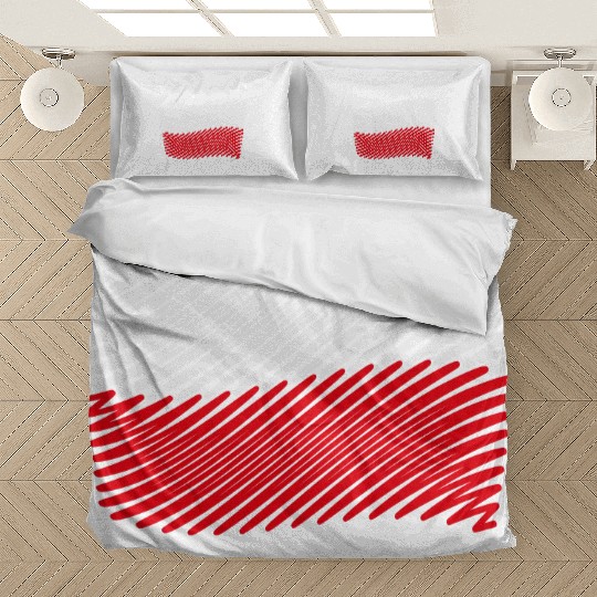 Poland Flag Scribble (White - Red) Bedding Sets