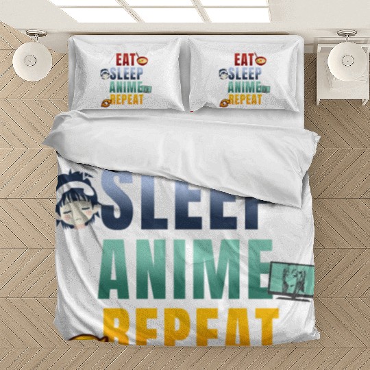 Eat Sleep Anime Repeat Cute Manga Animes Bedding Sets
