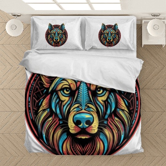 German Shepherd Funny Dog Street Art Comic Pet Bedding Sets