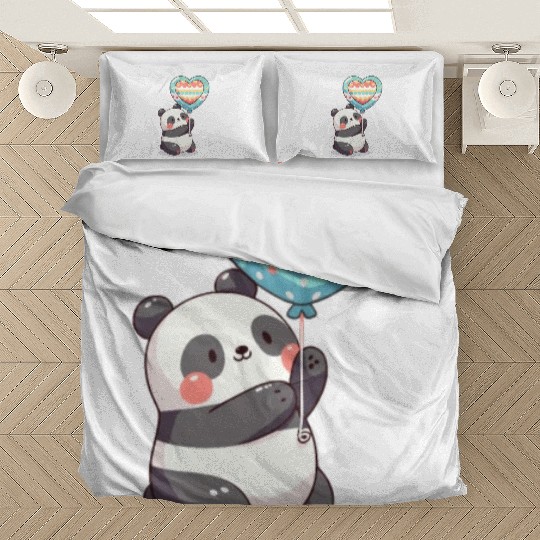 Sweet panda with balloon Bedding Sets