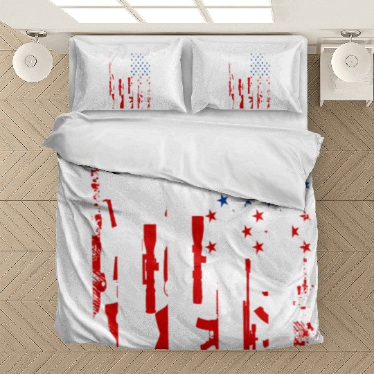 Rifle gun flag Bedding Sets