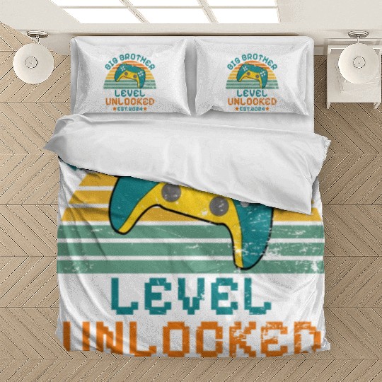 Level Unlocked Vintage Retro Gamer Big Brother Bedding Sets