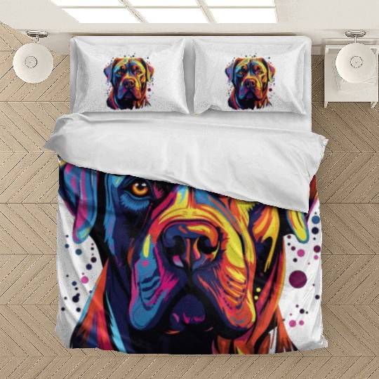 Watercolor Colorful Cane Corso Bedding Sets
