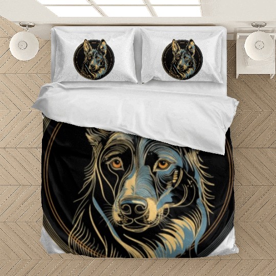German Shepherd Funny Dog Street Art Comic Pet Bedding Sets