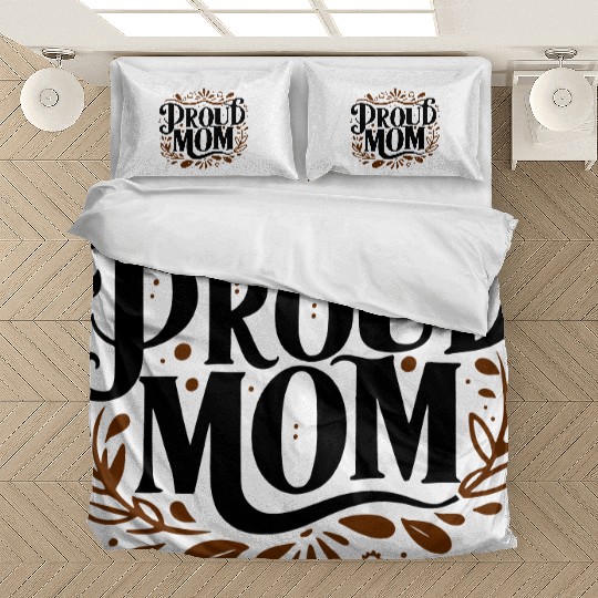 typography Bedding Sets design proud mom