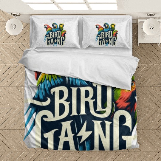 Bird Gang Parrot Funny Birder Flock Owner Macaw Bedding Sets