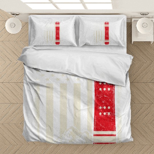 Snowboarding 4th of July Distressed USA Flag Bedding Sets