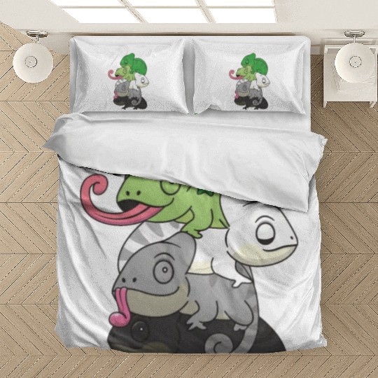 Aromantic Flag Pride Lgbtq Cute Chameleon Pile Bedding Sets