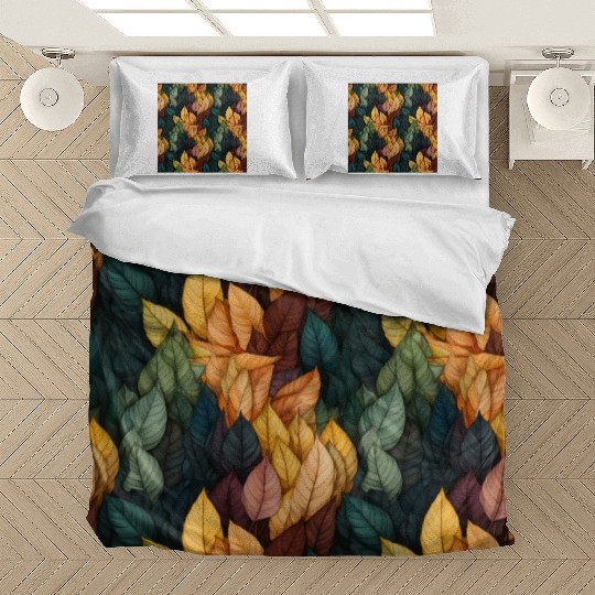 Colorful Fall Leaves Pattern Bedding Sets