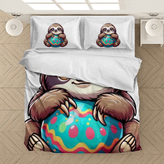 Easter Sloth: Embrace and Easter Egg Bedding Sets