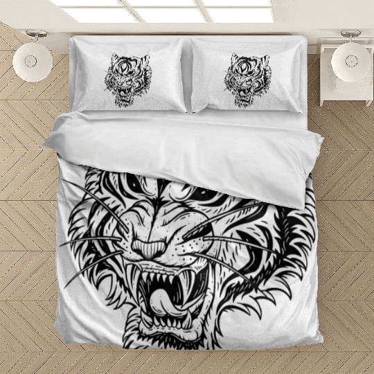 Dark Angry Tiger Sideview Bedding Sets