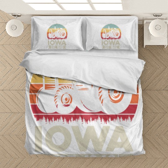 Iowa Vintage Tractor Farmer Gifts Bedding Sets