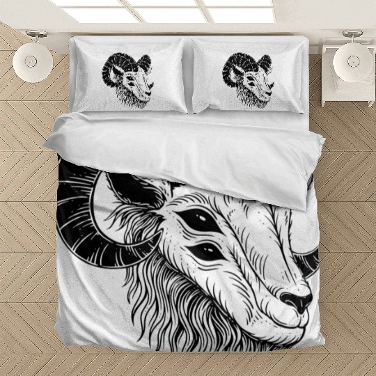 Dark Devil Goat Horn Head Bedding Sets