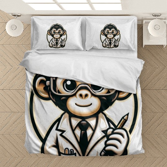 Cute Monkey Scientist Bedding Sets