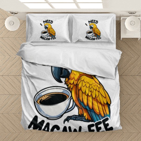 Gold Macaw Macaw-Fee Coffee Lover Bedding Sets