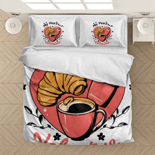 Coffee and Croissant | My Perfect Valentine Bedding Sets