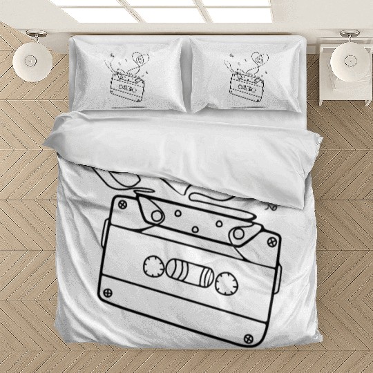 old cassette tape with love Bedding Sets