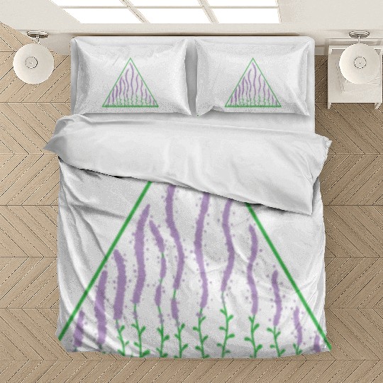 Lavender in a Triangle Plant Garden Fragrance Bedding Sets