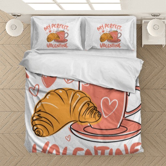 Coffee and Croissant | My Perfect Valentine Bedding Sets