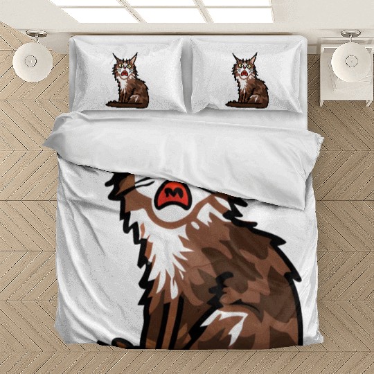 Maine Cat - Grumpy or Surprised Expression Bedding Sets