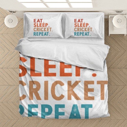 Eat Sleep Cricket Repeat Funny Bedding Sets