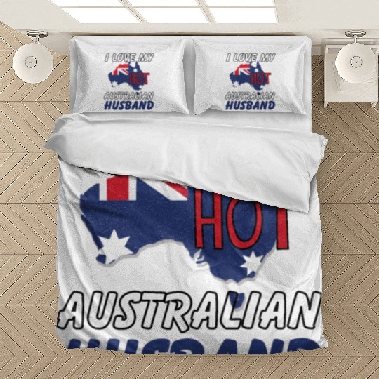 I Love My Hot Australian Husband Wife Bedding Sets