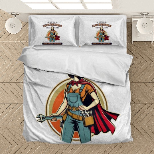 Empowered Female Plumber - Superhero Bedding Sets