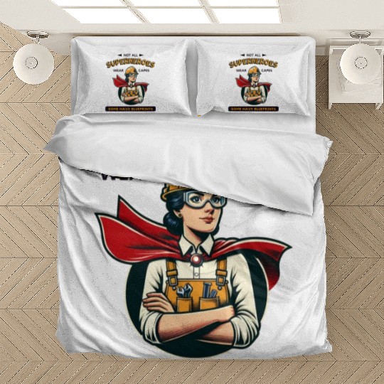 Female Engineer Superhero Bedding Sets