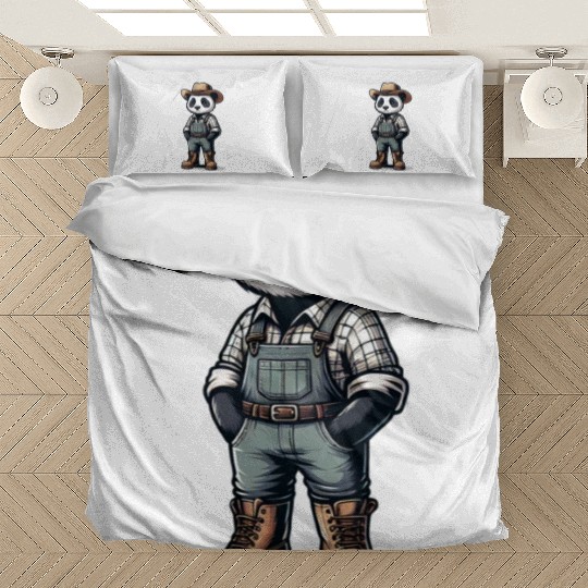Cute Panda Farmer Bedding Sets