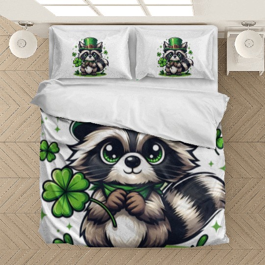 St. Patrick's Day Raccoon Revelry Bedding Sets