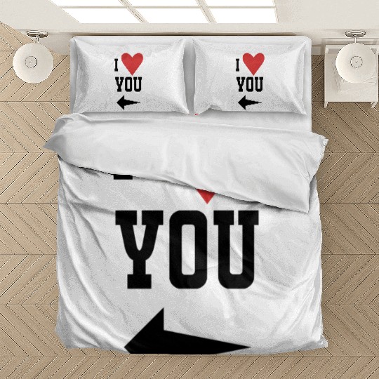 I Love You - Arrow Pointing Right Bedding Sets